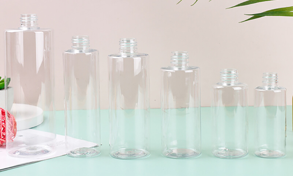 Plastic Flat Shoulder Round Bottles