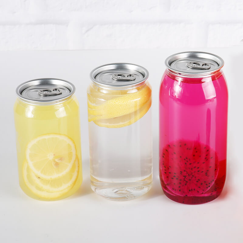 plastic beverage cans and bottles