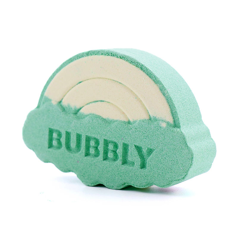 cloud shaped rainbow bath bomb