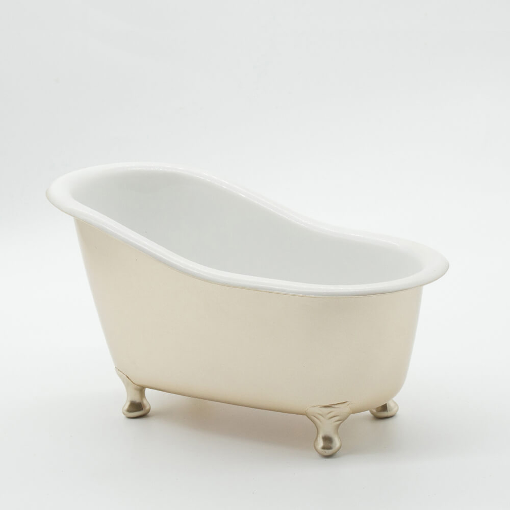 white mini plastic bathtub