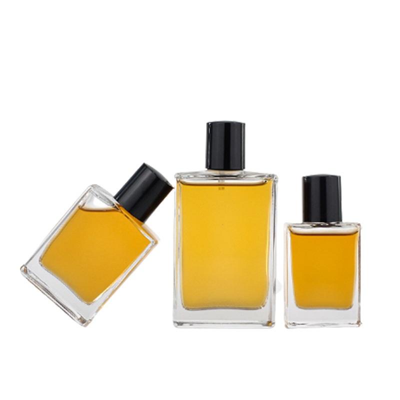 perfume clear square glass bottles