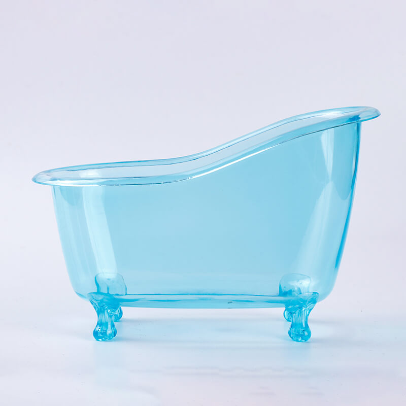 clear blue mini bathtub container organizer