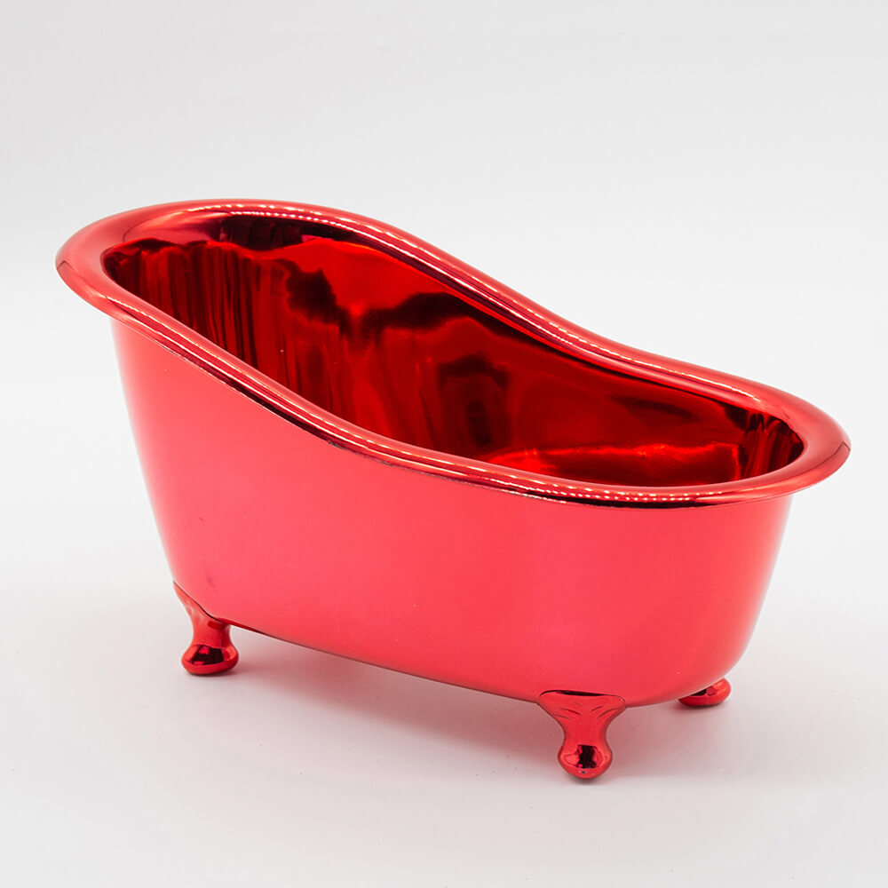 red mini bathtub decor