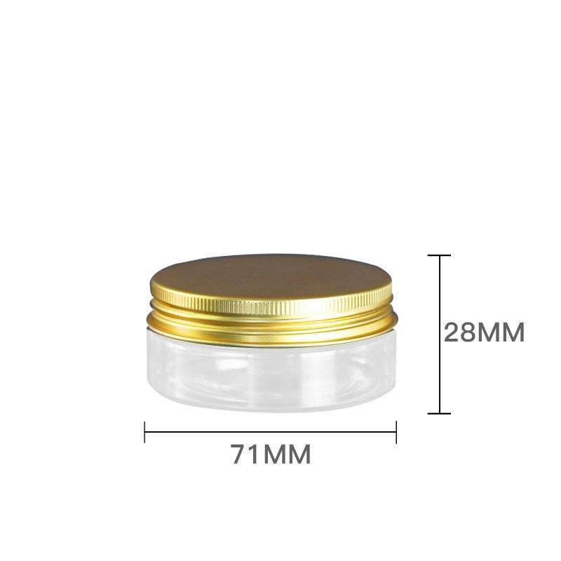 clear round plastic jar